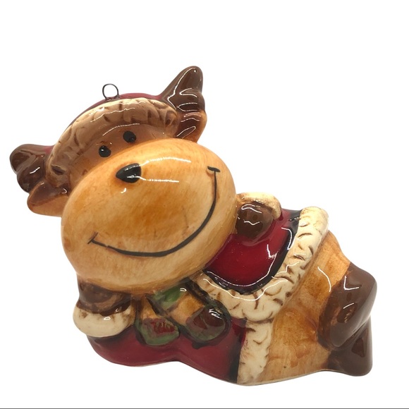 Adorable Vintage Ceramic Christmas Reindeer Ornaments/Figurines - Picture 7 of 8